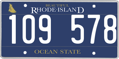 RI license plate 109578