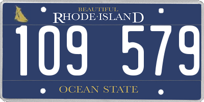 RI license plate 109579