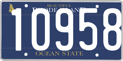 RI license plate 10958