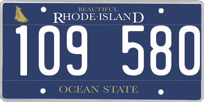 RI license plate 109580