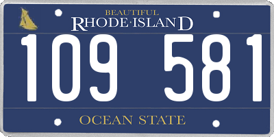 RI license plate 109581