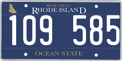 RI license plate 109585