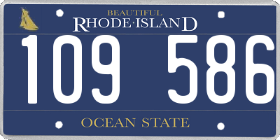 RI license plate 109586