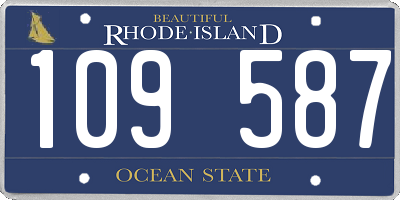 RI license plate 109587