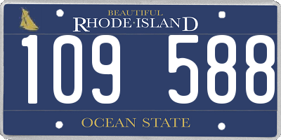 RI license plate 109588