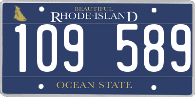 RI license plate 109589