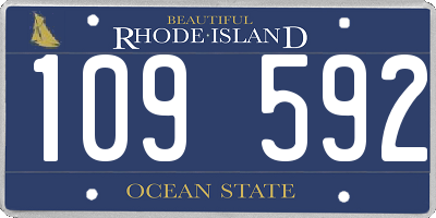 RI license plate 109592