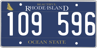 RI license plate 109596