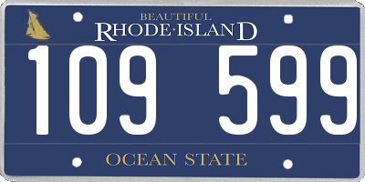 RI license plate 109599