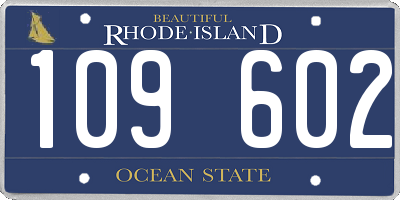 RI license plate 109602
