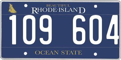 RI license plate 109604