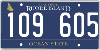 RI license plate 109605