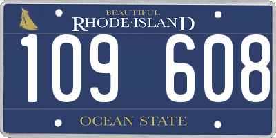 RI license plate 109608