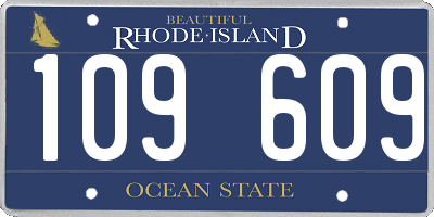 RI license plate 109609