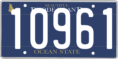 RI license plate 10961