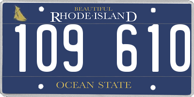 RI license plate 109610