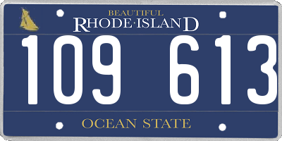 RI license plate 109613