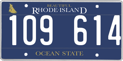 RI license plate 109614