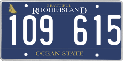 RI license plate 109615
