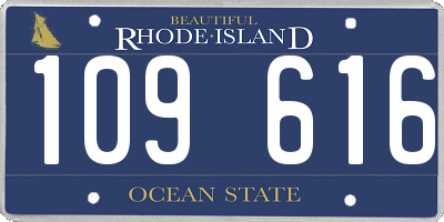 RI license plate 109616