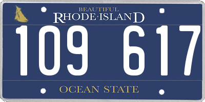 RI license plate 109617