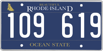 RI license plate 109619