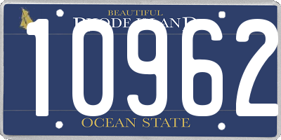 RI license plate 10962