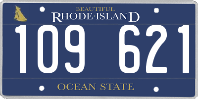 RI license plate 109621