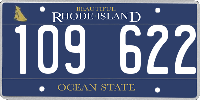 RI license plate 109622