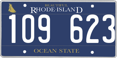 RI license plate 109623