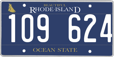 RI license plate 109624