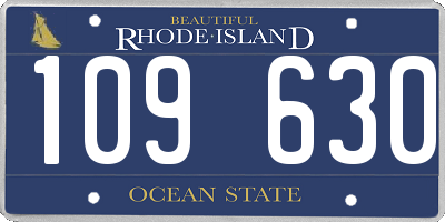 RI license plate 109630