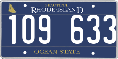 RI license plate 109633