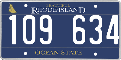 RI license plate 109634