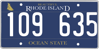 RI license plate 109635