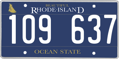 RI license plate 109637