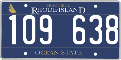 RI license plate 109638