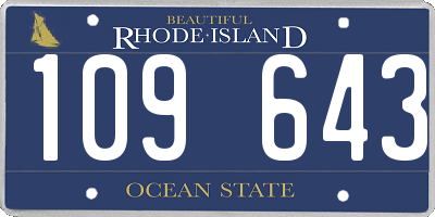 RI license plate 109643