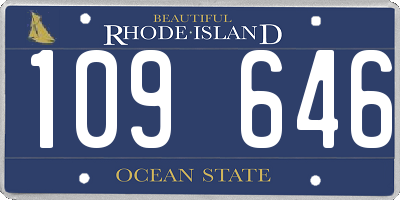 RI license plate 109646