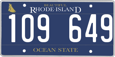 RI license plate 109649