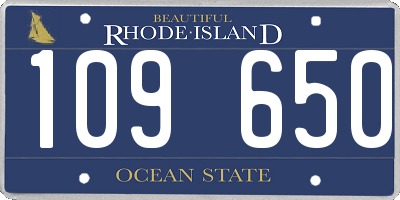 RI license plate 109650