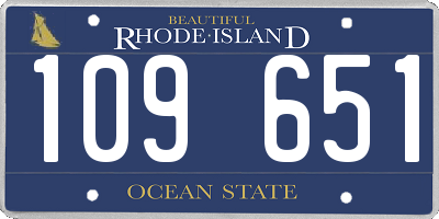RI license plate 109651