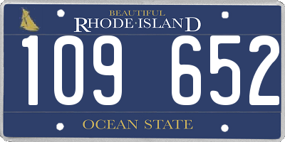 RI license plate 109652