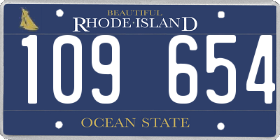 RI license plate 109654