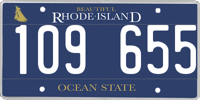 RI license plate 109655