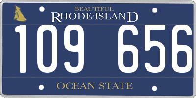 RI license plate 109656
