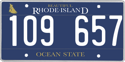 RI license plate 109657