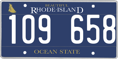 RI license plate 109658