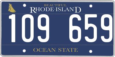 RI license plate 109659