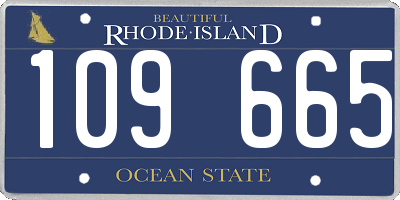 RI license plate 109665